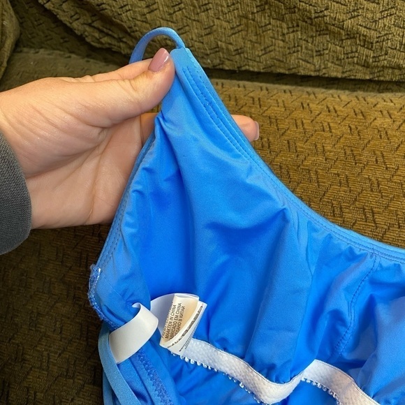 SUNSHINE 79 NWT sky blue belted one piece swimsuit retro 70s style size 4 summer - Picture 12 of 14